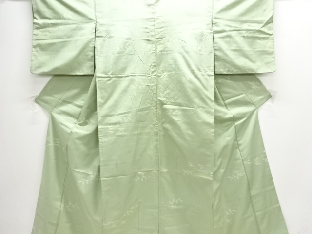 JAPANESE KIMONO / ANTIQUE KIMONO / SILK / TSUMUGI / WOVEN LEAVES